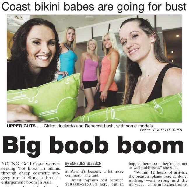 Young women rush overseas for enlargements Big boob boom - Niptuckholidays